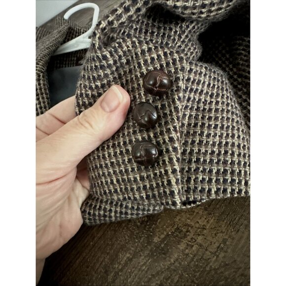 Womens Vintage 70s wool tweed Worthington brown plaid academia Blazer - Picture 4 of 8